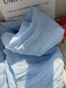 21支蓝色色织亚麻不透亚麻宽度1.4米半米价格服装 面料