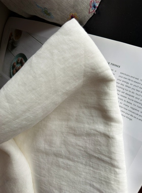 21支汉麻白色薄款砂洗连衣裙服装面料半米价格宽度1.4米