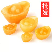 天然米黄玉元 饰品大中小号玉石黄水晶 宝摆件搭配聚宝盆家居纳财装