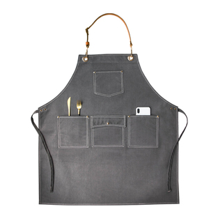 理发师美发师咖啡师中餐厅同款围裙牛仔花艺工作围裙定制可印logo