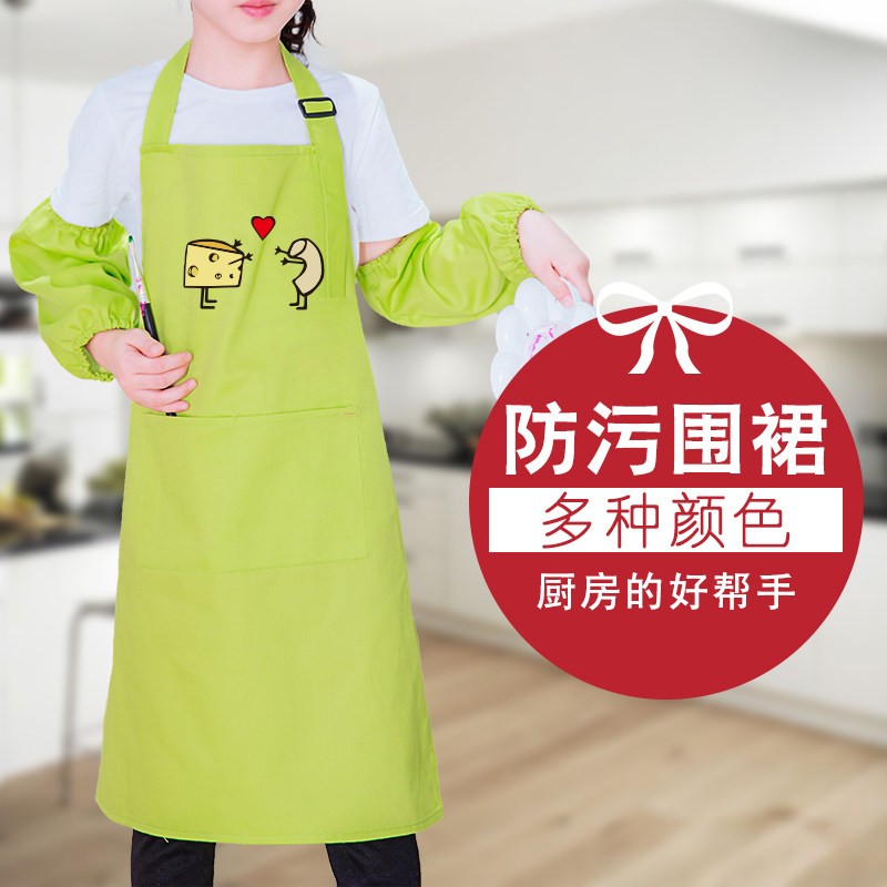 儿童围裙画画衣diy定制小孩手工陶艺绘画美术幼儿园防污围裙