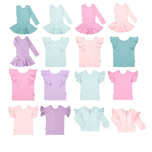 外套 连衣裙短袖 4折 现货芬兰GUGGUU儿童糖果色休闲舒适有机棉长袖