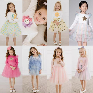 6折 现货美国Petite Hailey 女童星星拼色纱纱tutu裙公主裙连衣裙