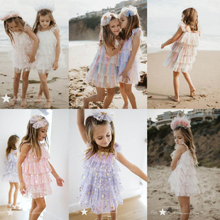 6折现货 美国Petite Hailey 女童亮晶晶星星雏菊纱纱蛋糕裙连衣裙