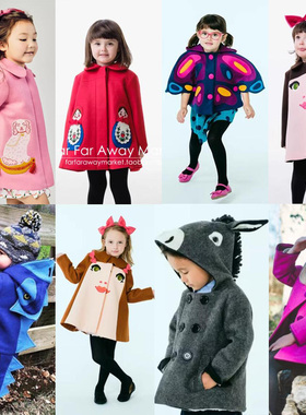 5折 现货 美国Little Goodall 儿童奢华兔子蝴蝶呢子加厚大衣外套