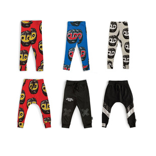 4折 现货 以色列潮牌NUNUNU 儿童手绘忍者休闲打底裤休闲裤子长裤