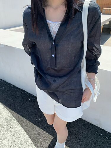 SY韩系新款时尚高品质设计感翻领蕾丝拼接长袖衬衫女宽松简约上衣