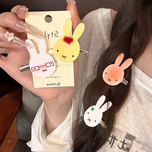 日系可爱米菲兔合集鸭嘴夹甜妹少女心碎发前额刘海夹韩系百搭发卡