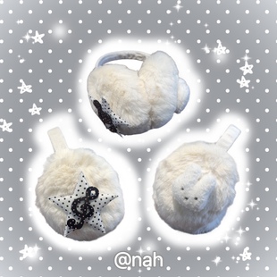 nah原创手作可爱米菲兔波点星星音符耳罩冬季 保暖防寒古早亚萌y2k