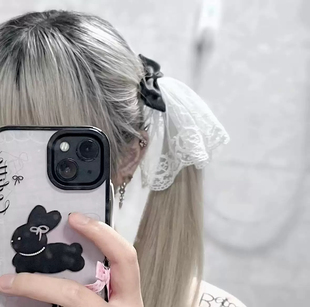 nah手作蕾丝少女立体大裙摆蝴蝶结发夹夹子侧边夹马尾夹发饰日系