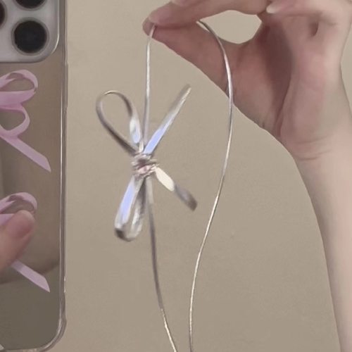 nah银粉钻蝴蝶结chocker锁骨项链