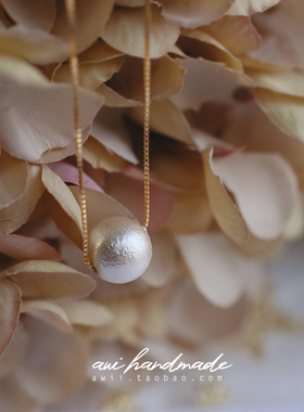 手作风日本棉花珍珠耳夹锁骨链