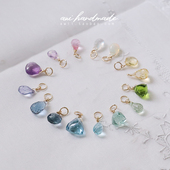 「四季 ·金」月光石欧泊托帕石橄榄石粉蓝宝玉髓吊坠挂坠提溜项链