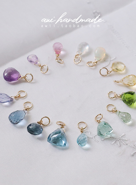 「四季·金」月光石欧泊托帕石橄榄石粉蓝宝玉髓吊坠挂坠提溜项链