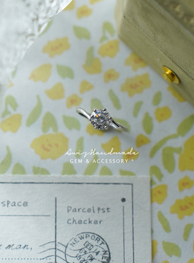 经典港风莫桑钻925银戒指