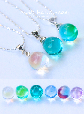 水滴锁骨链925纯银满天星琉璃