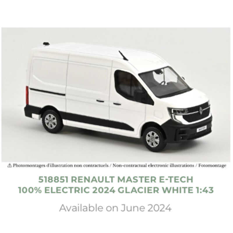 Norev1/43雷诺 Renault Master 100% 2024白色合金模型不可开门