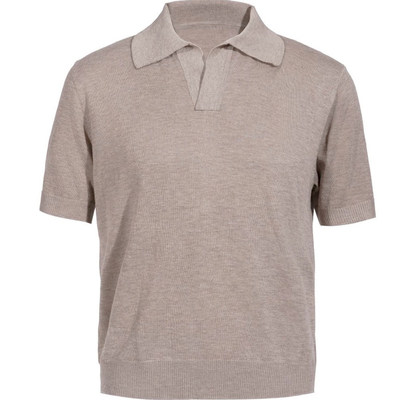 【chammy专属】短袖老钱羊毛polo领拼色男女cleanfit复古爽滑贴肤