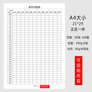 库存月报表仓库货品库存每月统计报表每月库存记录货物库存记录