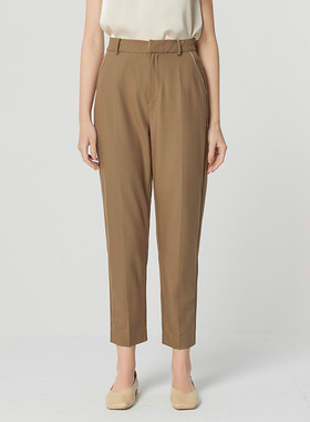 Famecoco折扣店通勤百搭垂感西装裤宽松显瘦直筒休闲裤FAB3GA024