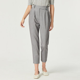 Famecoco折扣店气质通勤西装 高腰垂感直筒裤 休闲裤 F225GA018 裤