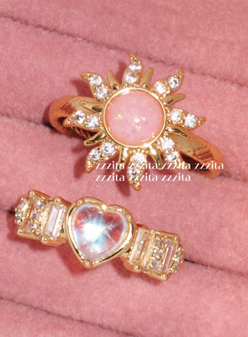 ZZZITA 勇敢太阳花·Brave Flower～百搭原创小众闪钻太阳花戒指