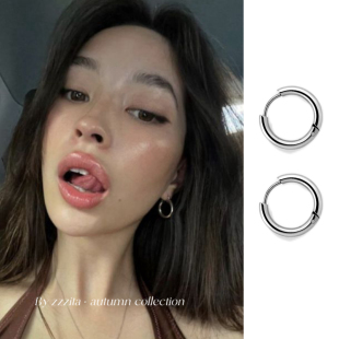 ZZZITA Holly同款～美式极简百搭简约圈圈耳环素圈养耳洞ins耳扣