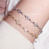 ZZZITA 心之野花·bloom her～百搭简约小众复古闪钻花朵手链