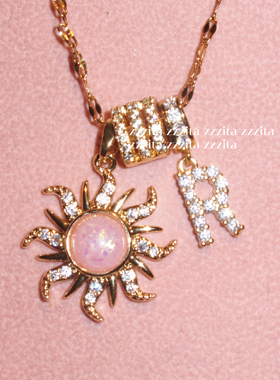 ZZZITA 向阳而生•Born to Rise～定制字母原创太阳花项链毛衣链