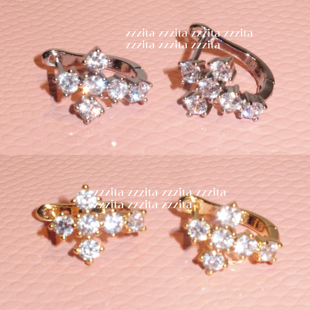 ZZZITA Princess～百搭简约闪钻十字架耳环 反叛少女·Wild