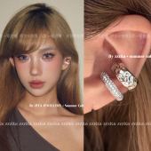 ZZZITA Aria～双层波浪纹闪钻耳夹耳骨夹 头包脸速成·Melodic