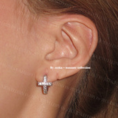 ZZZITA Cross～百搭简约闪钻十字架耳环耳钉 十字星芒·Starlet