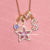 ZZZITA 幸运许愿星·Wish Star～定制字母闪钻五角星爱心设计项链