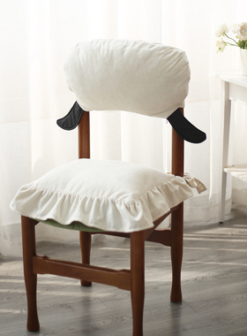 2025新款餐桌椅防滑坐垫椅背靠布艺餐椅套坐垫四季通用简约餐椅垫