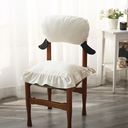 喜气洋洋暖fufu可可绒椅背套好安装可拆洗