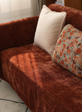 新款沙发盖布巾装饰沙发垫四季通用坐垫子全包套罩红色氛围感喜庆