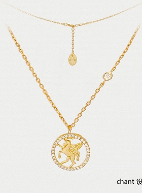 意大利СY独角兽项链女18K黄金钻石锁骨链耳钉耳环手链手环纯银潮