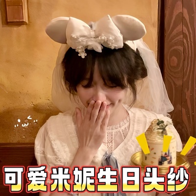 可爱米妮发箍头纱生日派对聚会