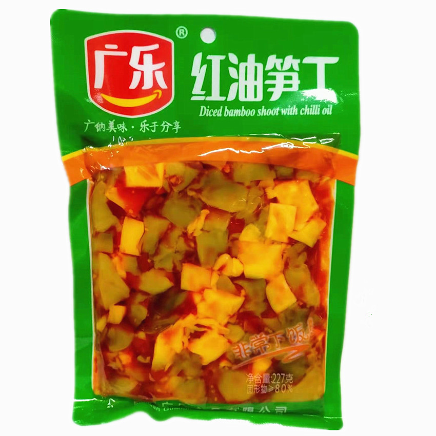 包邮广乐食品180克红油笋丁下饭菜榨菜丝四川特产春笋咸菜腌制菜