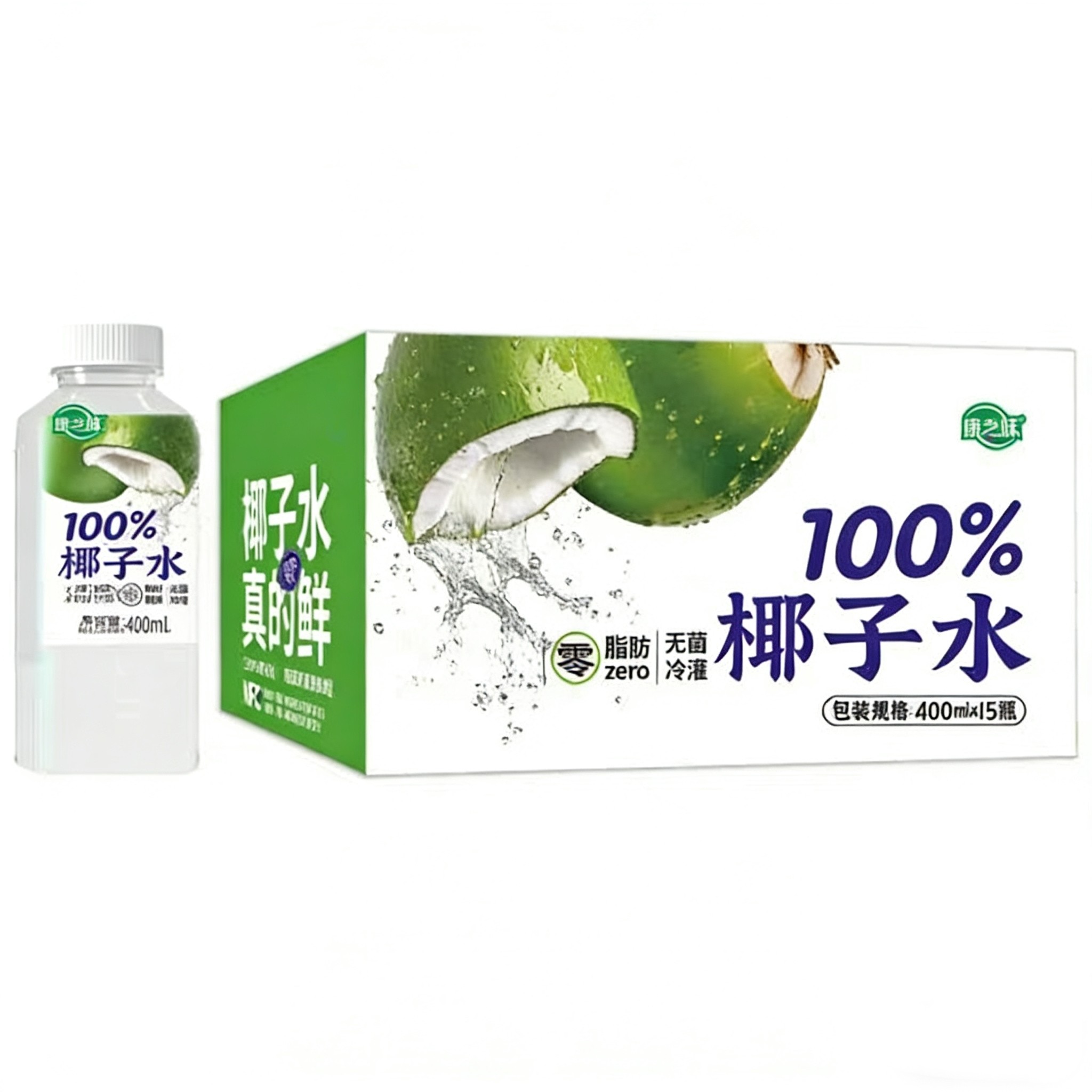 康之味100%椰子水0脂肪无菌冷灌图片