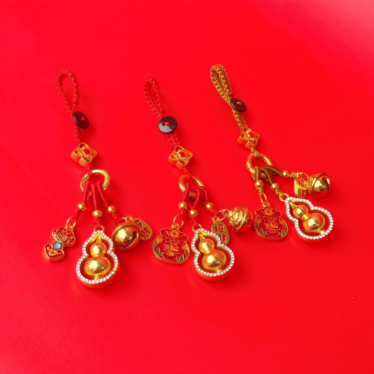 沙金葫芦汽车钥匙扣挂件本命年平安纳福铃铛钥匙链挂饰男女式礼物,节庆用品/礼品,挂饰/生肖挂饰,淘宝优惠券,粉丝福利购,淘宝优惠卷