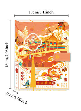 新款彩页笔记本国风PU磁
