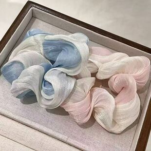 流光渐变网纱大肠发圈女温柔风气质高颜值扎发头绳橡皮筋发饰夏季