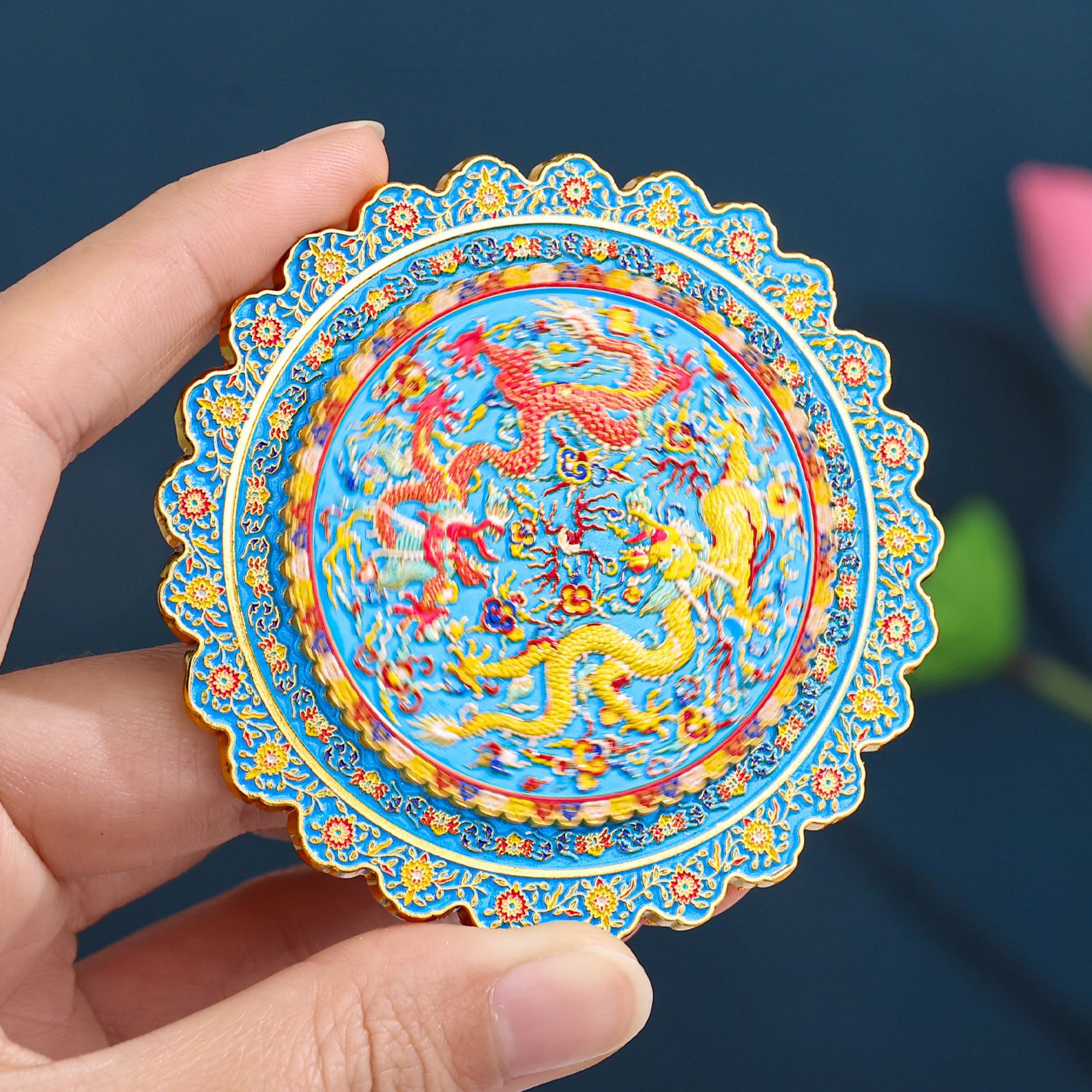 AR古韵遗珍文创双龙戏珠冰箱贴全国热门景区旅游纪念品博物馆藏品