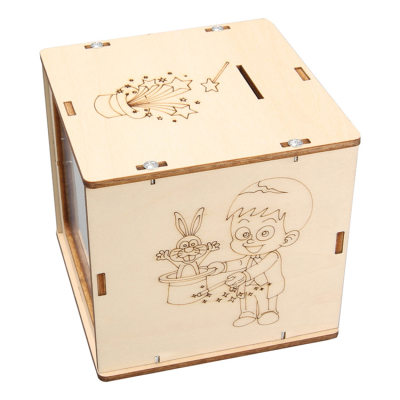 小学生科技小制作小发明DIY材料木质魔术储蓄罐STEAN科学实验器材