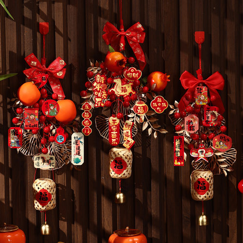 新年竹编灯笼挂件新春大