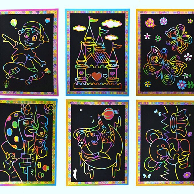 中号32开DIY卡通彩色刮