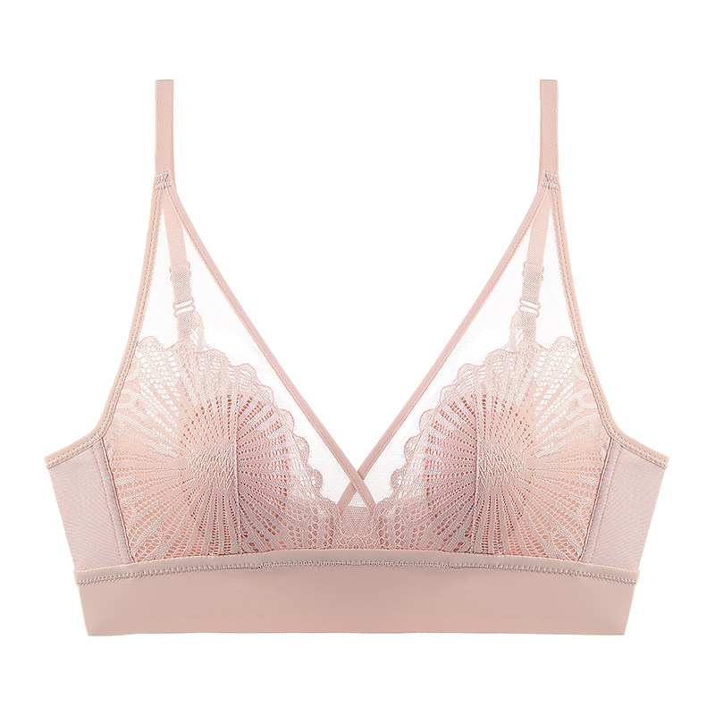 梦芭蒂乳胶薄款内衣少女聚拢文胸无钢圈秋冬小胸美背胸罩末若微笑