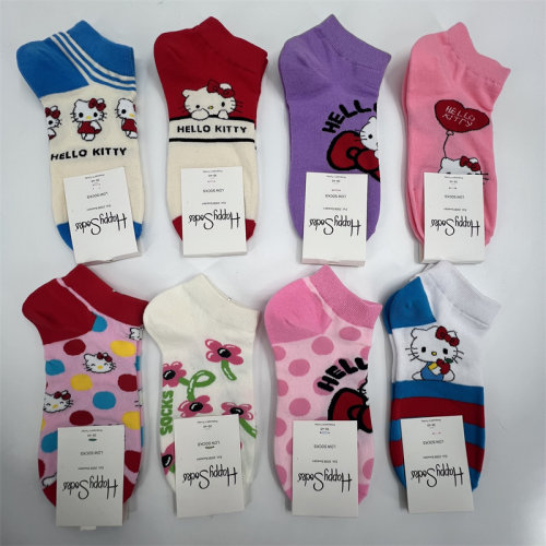 happysocks短袜新款纯棉女士袜子低帮浅口袜简约百搭脚裸撞色船袜