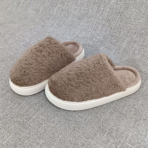 外贸踩屎感面包鞋厚底毛绒保暖室内家居棉拖鞋大码女棉鞋 F4628
